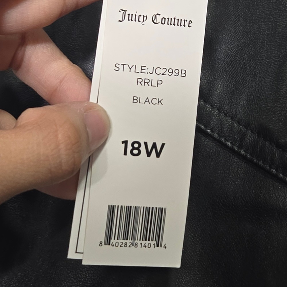 Juicy Couture Womens Faux Leather Pants Black JC299B RRLP Plus Size 18W NWT - Picture 5 of 8